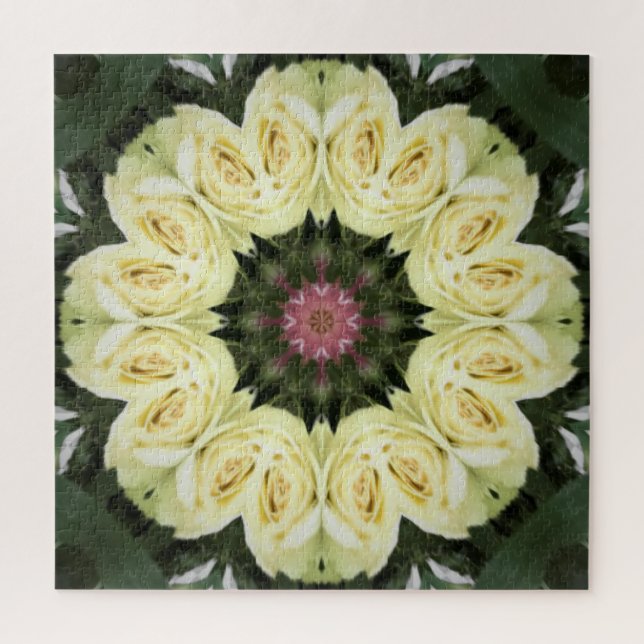 White Rose Bouquet Mandala Design (Vertikal)