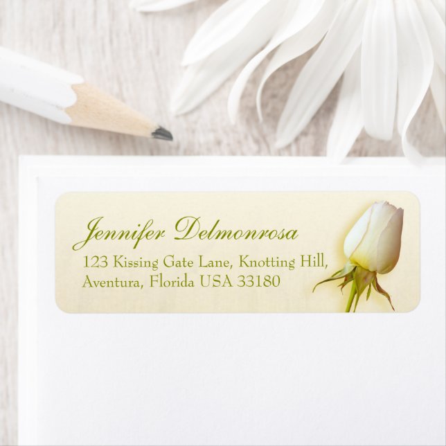 White Rose Bud Hochzeitskamera Antwort Slim Adress (Insitu)