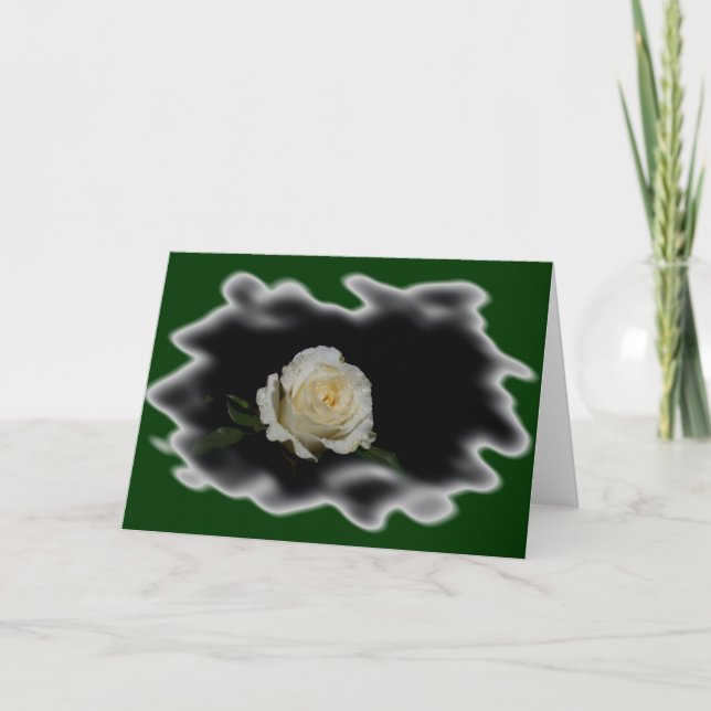 White Rose Burned Edges Karte (Vorderseite)