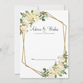 White Rose Chic Floral Gold Hochzeit frisch weiß Hinweiskarte
