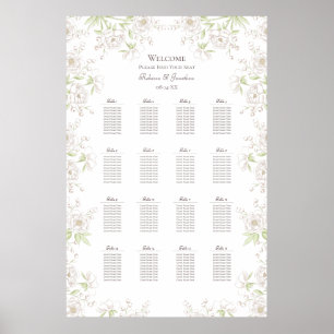 White Rose Classic Hochzeit Sitzordnung Poster