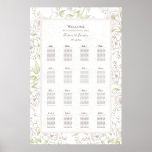 White Rose Classic Hochzeit Sitzordnung Poster