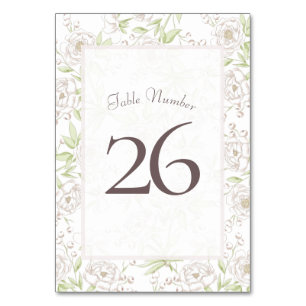 White Rose Classic Hochzeitstisch Nummer Tischnummer