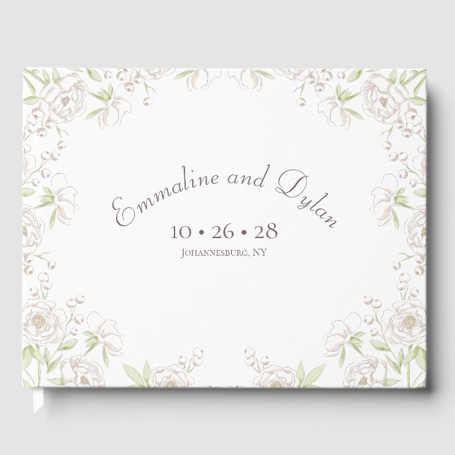 White Rose Classic Wedding Gästebuch (Vorderseite)