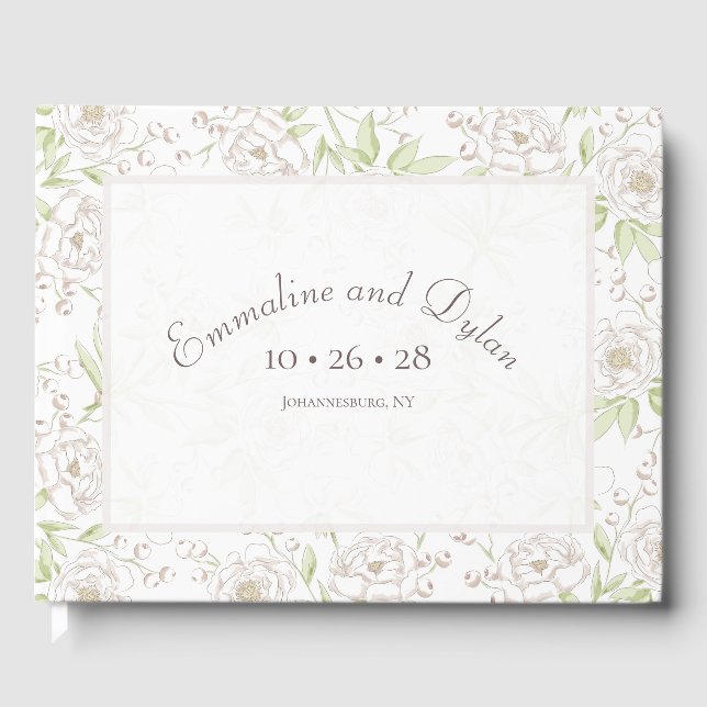 White Rose Classic Wedding Gästebuch (Vorderseite)