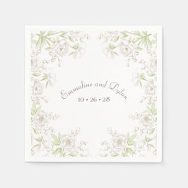 White Rose Classic Wedding Serviette