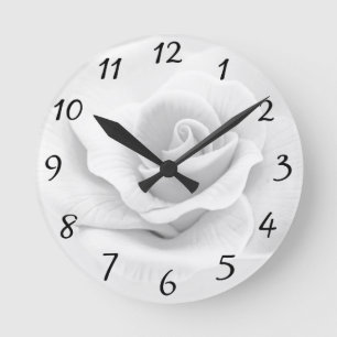 White Rose Clock Runde Wanduhr