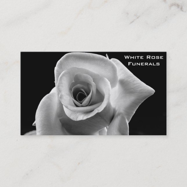 White Rose Design Beerdigungsservice Visitenkarte (Vorderseite)