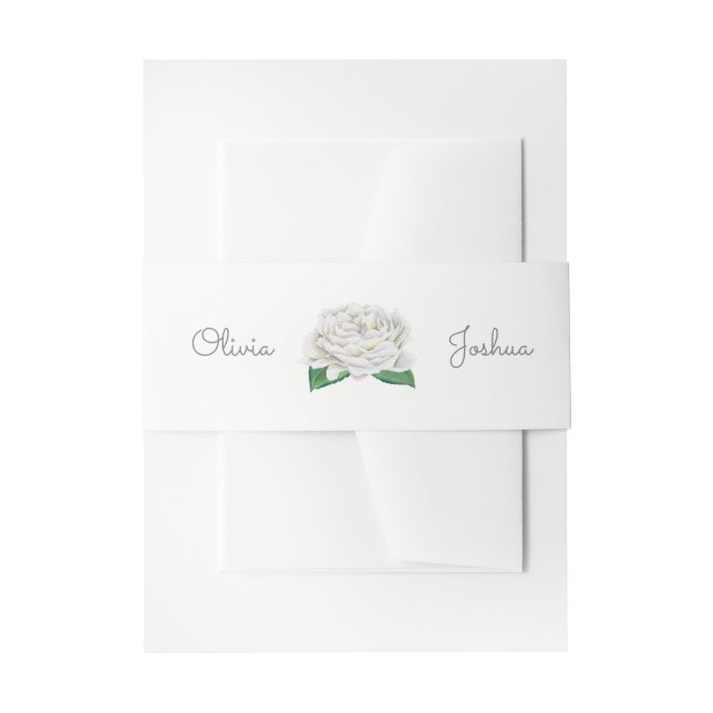White Rose Einladung Bly Bands Einladungsbanderole (Vorderseite Beispiel)