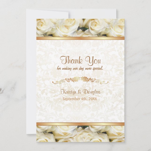 White Rose Elegance - Danke (Vorderseite)