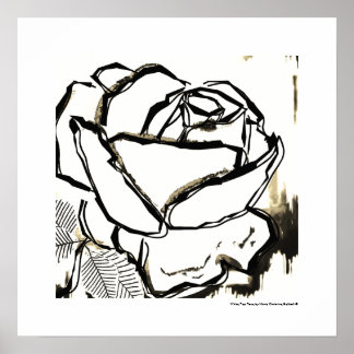 White Rose Elegante Postmoderne Kunst, Dichtung un Poster