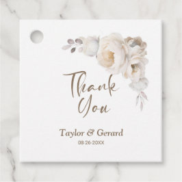 White Rose Floral Wedding Vielen Dank Geschenkanhänger