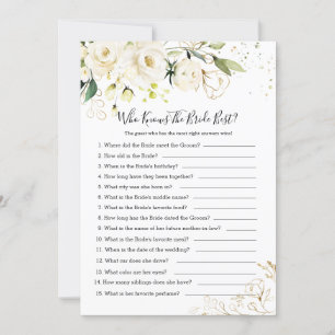White Rose Foliage Wer die Bride Best kennt Einladung