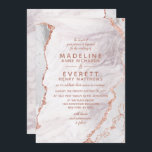 White & Rose Gold Agate Marble Foil Trendy Wedding Einladung<br><div class="desc">White & Rose Gold Agate Marmorfolie Gilded Geode Design,  mit modernen und Script-Schriftart. Trendy und Chic Wedding Einladungen! ~ Karo mein Shop zu sehen,  die gesamte Hochzeitssuite für dieses Design!</div>