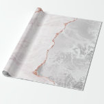 White & Rose Gold Agate Marmorfolie Gilded Geode Geschenkpapier<br><div class="desc">White & Rose Gold Agate Marmorfolie Gilded Geode Design,  mit modernen und Script-Schriftart. Trendy und schicke Hochzeit oder Party Geschenkpapier! ~ Karo mein Shop zu sehen,  die gesamte Hochzeitssuite für dieses Design!</div>