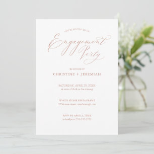 White Rose Gold Typografie Einladung