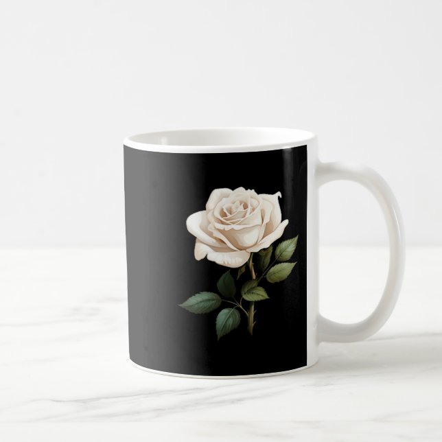 White Rose Graphic  Kaffeetasse (Rechts)