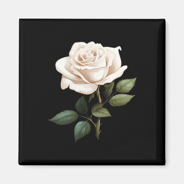 White Rose Graphic  Magnet (Vorne)