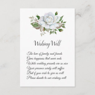 White Rose Green Foliage Hochzeit wünschenswert gu Begleitkarte
