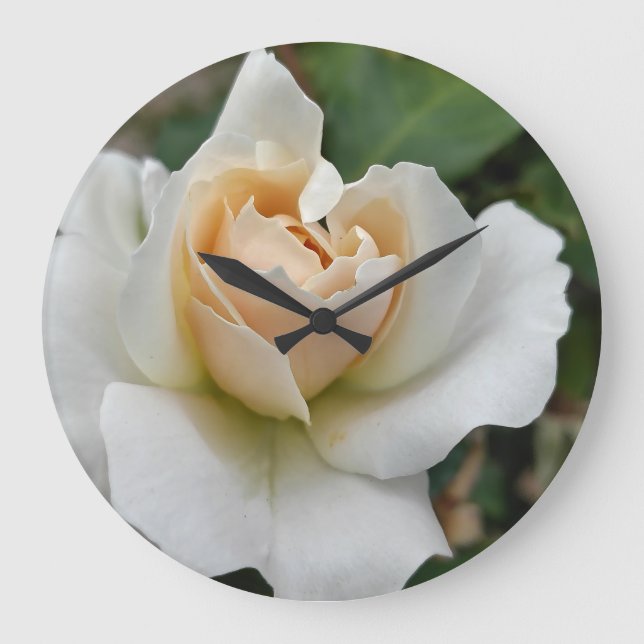 White Rose Große Wanduhr (Vorderseite)