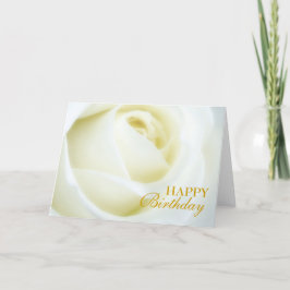 White Rose Happy Birthday Card Karte