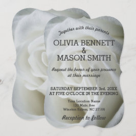 White Rose - Hochzeitskarte Einladung