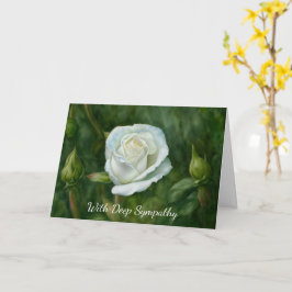 White Rose in a Garden Art Sympathie Karte