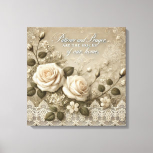 White Rose Lace AI-Kunst Leinwanddruck