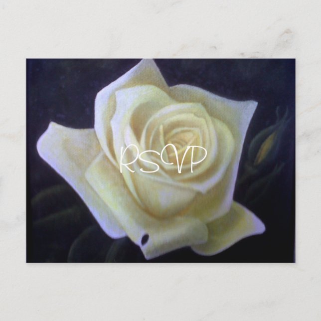 White Rose Malerei Hochzeit Einladung UAWG mit Fot (Vorderseite)