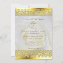 White Rose mit Gold Lace Hochzeit