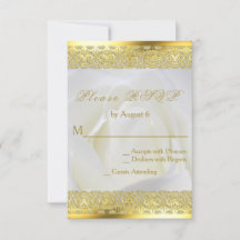 White Rose mit Gold Lace Hochzeit