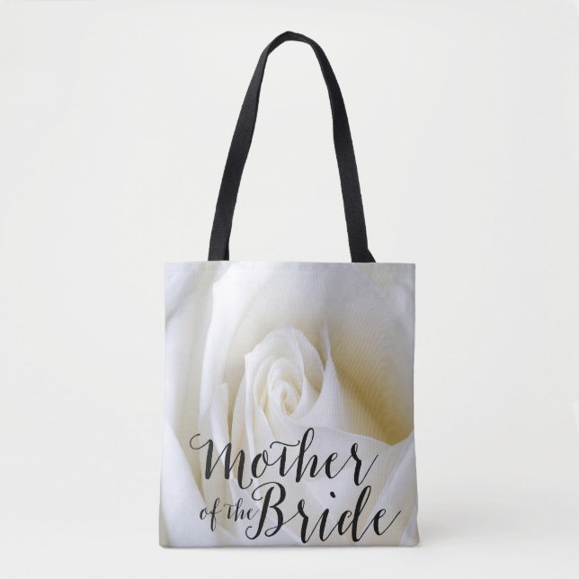 White Rose Mutter der Bride Leinwand Tote Tag Tasche (Vorderseite)