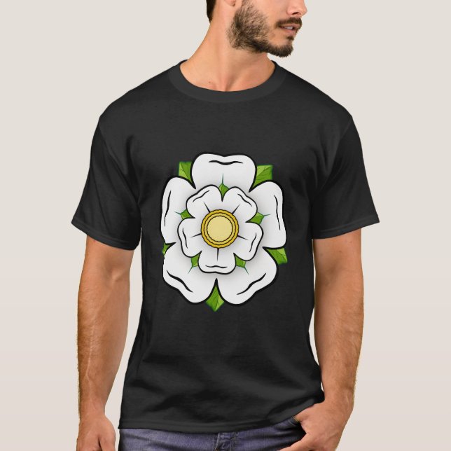 White Rose of York British Yorkshire Symbol Flag O T-Shirt (Vorderseite)