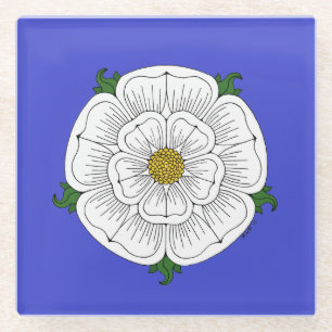 White Rose of York Glass Untersetzer