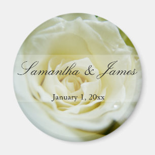 White Rose Personal Wedding Magnet