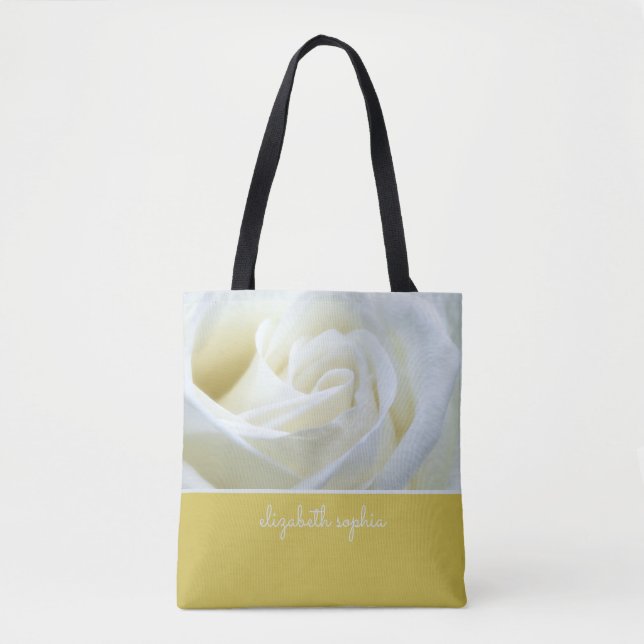 White Rose Personalisiert Tasche (Vorderseite)