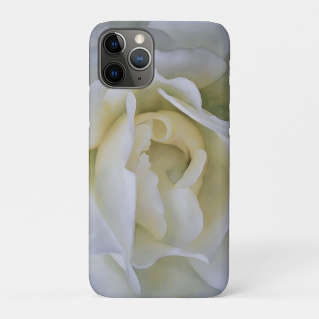White Rose Petals Watercolor Art Phone Case (Rückseite)