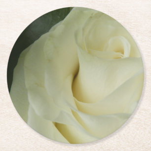 White Rose Runder Pappuntersetzer
