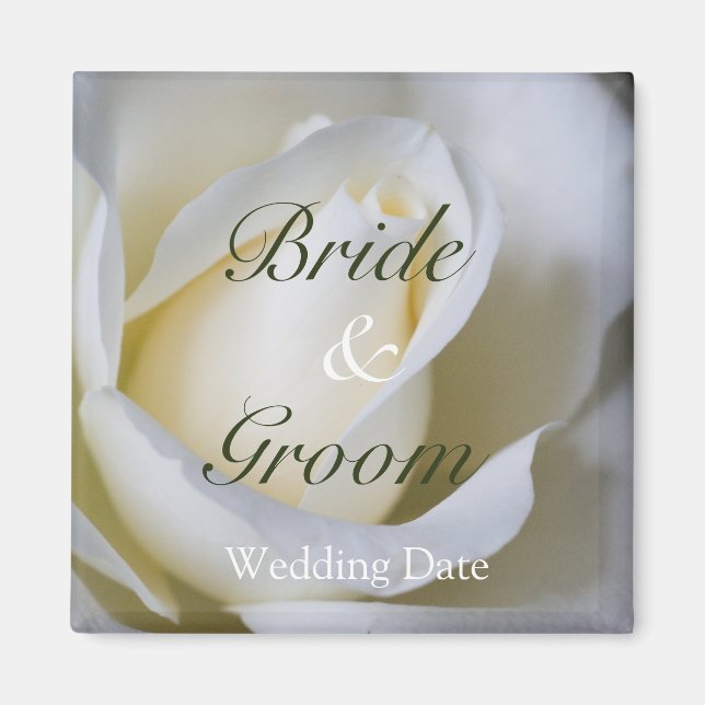 White Rose ・ Speichern Sie das Date Magnet (Vorne)