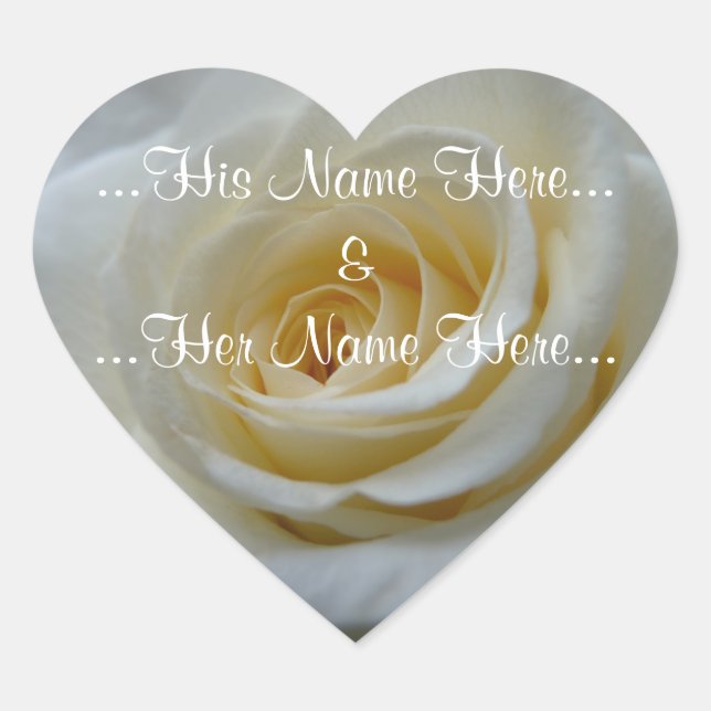 White Rose Stickers Romantische Rose Hochzeitskleb (Vorderseite)