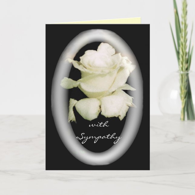 White Rose Sympathy Card Karte (Vorderseite)