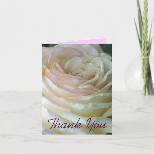White Rose Vielen Dank Dankeskarte (Vorderseite)