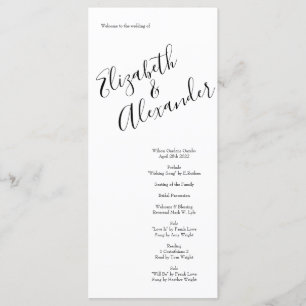 White Rose Wedding Floral Classic Menükarte