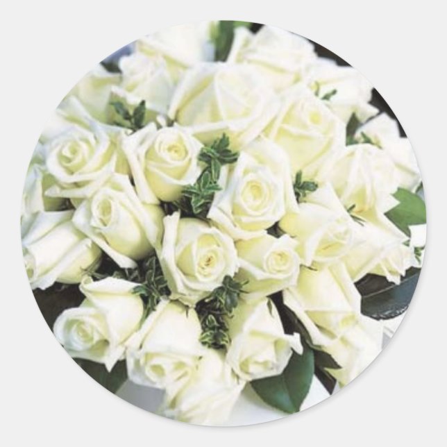 White Rose Wedding Stickers (Vorderseite)