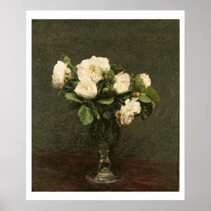 White Roses, 1875 (oil on canvas) Poster