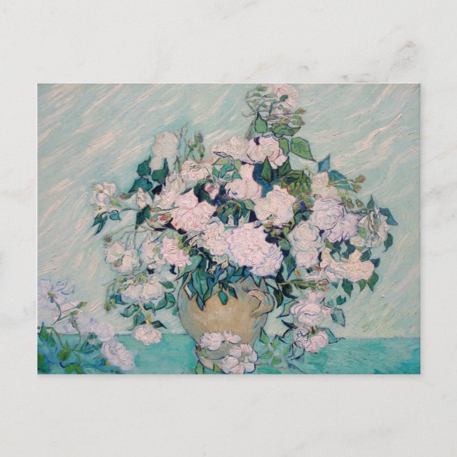 White Roses-1890-Vincent van Gogh Einladungspostkarte (Vorderseite)