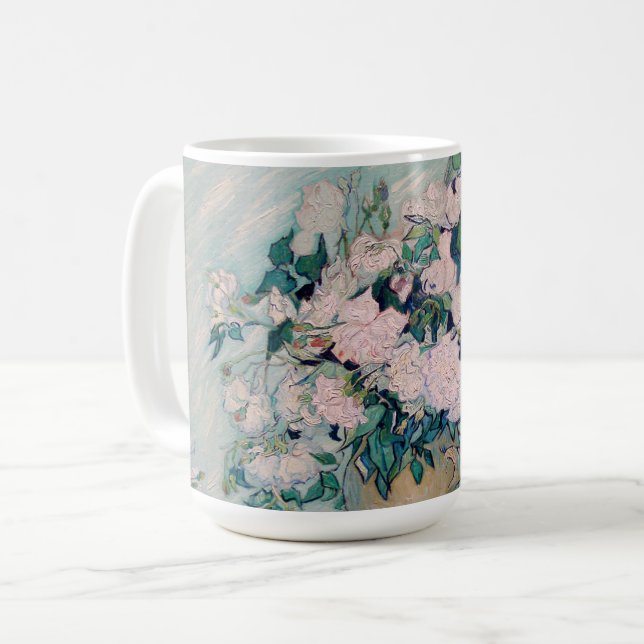 White Roses-1890-Vincent van Gogh Kaffeetasse (Vorderseite Links)