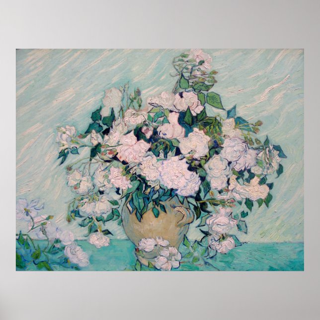 White Roses-1890-Vincent van Gogh Poster (Vorne)