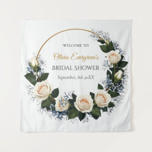 White Roses & Baby's Atem Willkommen Wandteppich