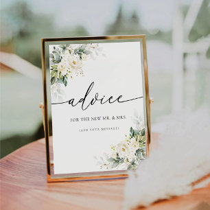 White Roses Blumenratgeber Sockelschild